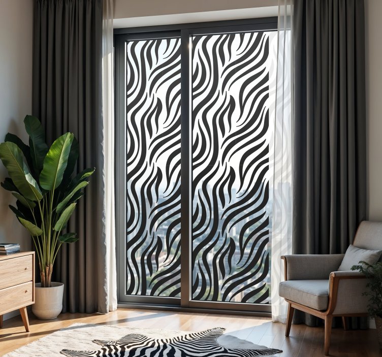Fensterfolie Schwarz-weiße zebrastreifen - TenStickers