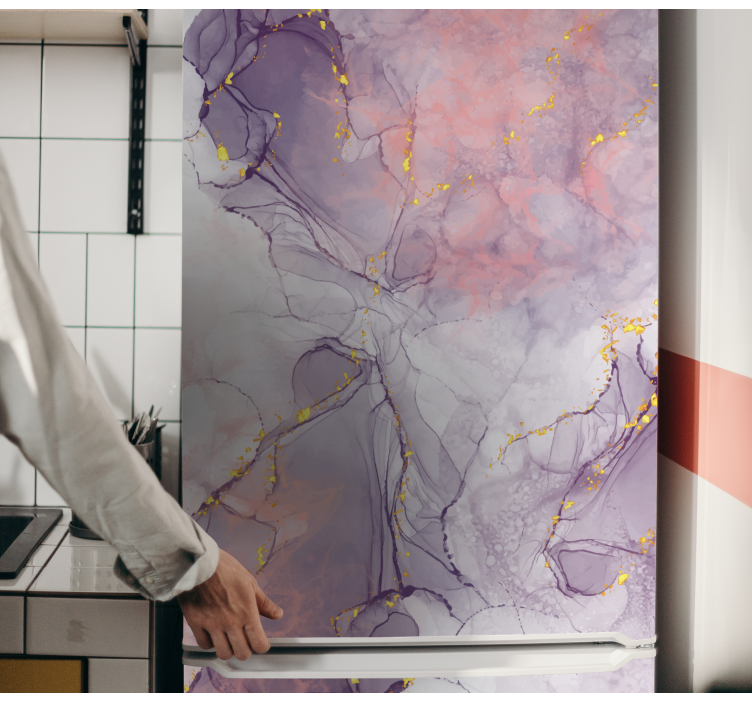 Kühlschrank Aufkleber marmoriertes abstraktes muster - TenStickers