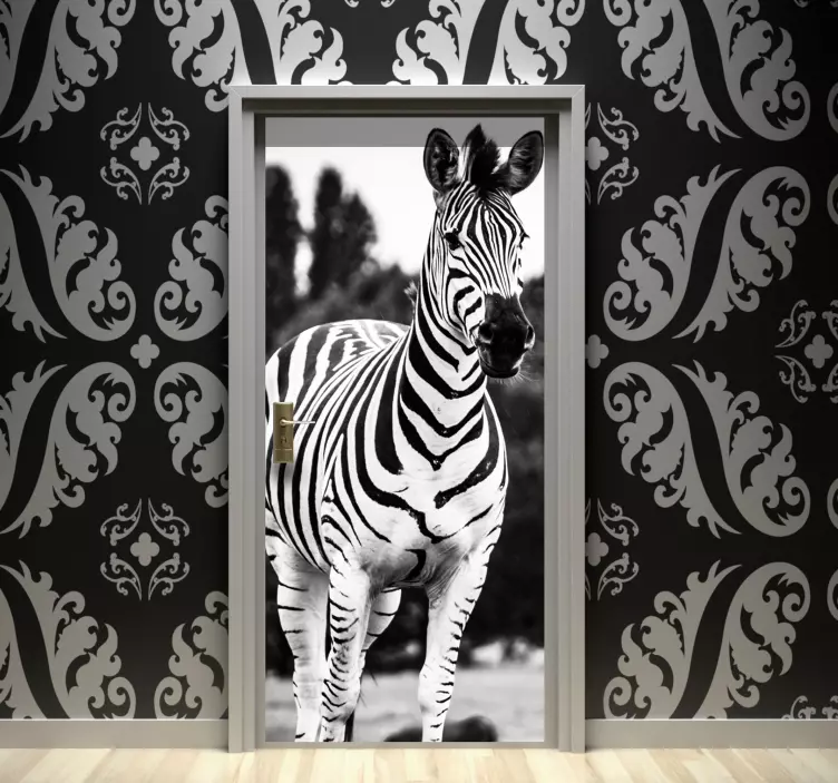 Folie tür zebra tür motiv - TenStickers