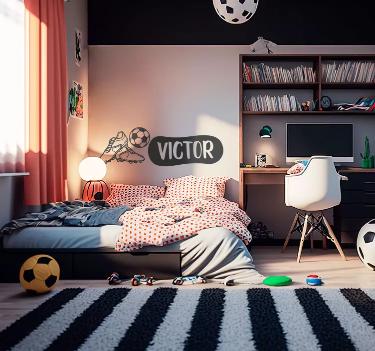 Fußballschuhe Aufkleber personalisierter Name - TenStickers