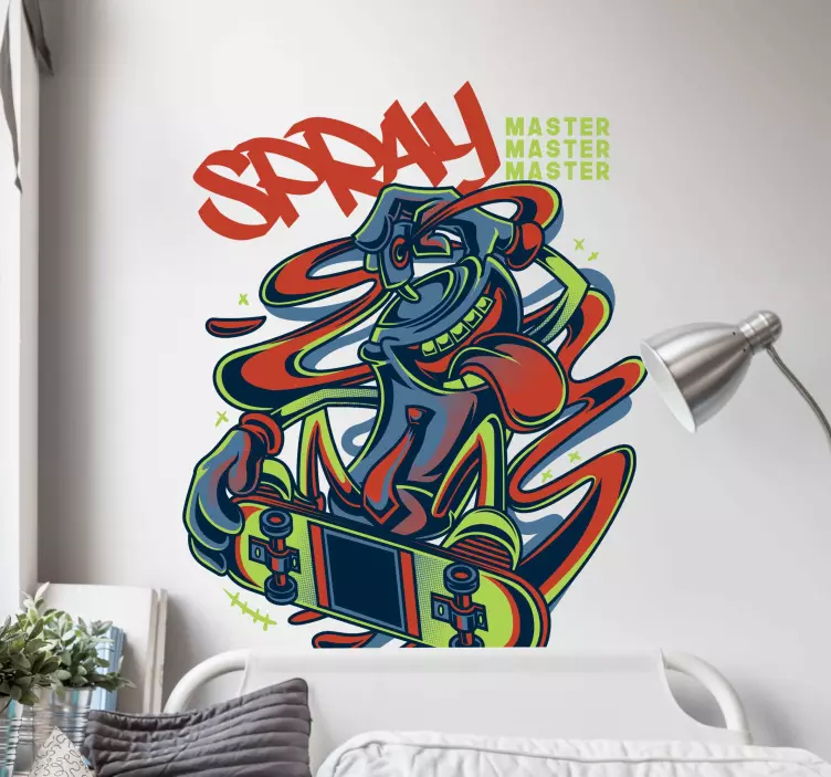 Gaming Wandtattoo skateboard-graffiti-charakter - TenStickers