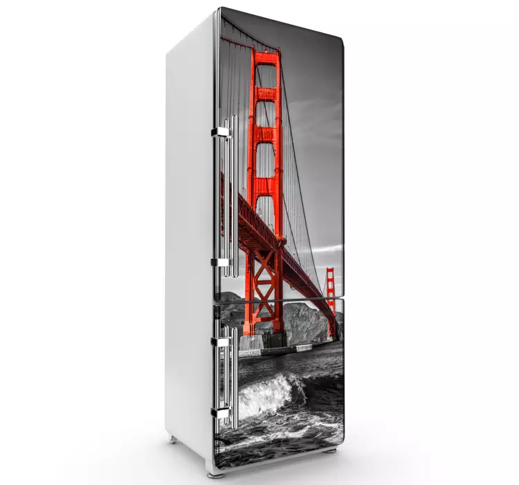 Golden Gate Kühlschrank Folie - TenStickers