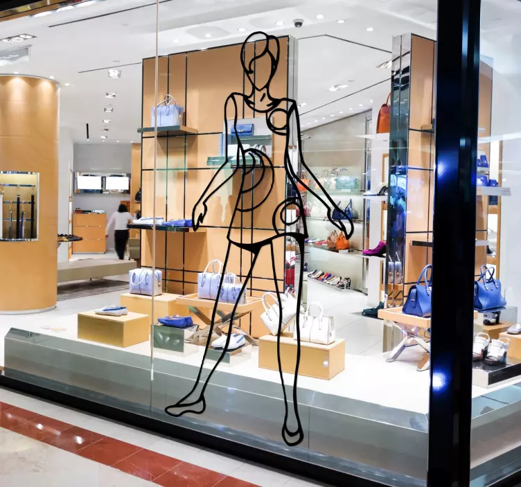 Junge Frau mit Handtasche Aufkleber - TenStickers