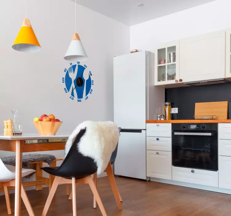 Küchenuhr Besteck Aufkleber - TenStickers