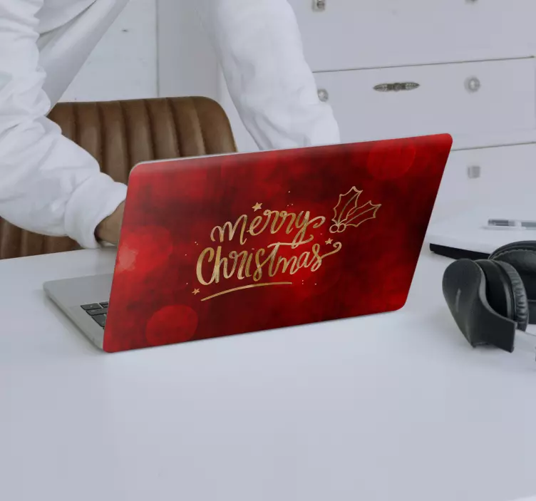 Laptop Aufkleber fröhliche weihnachtswünsche - TenStickers