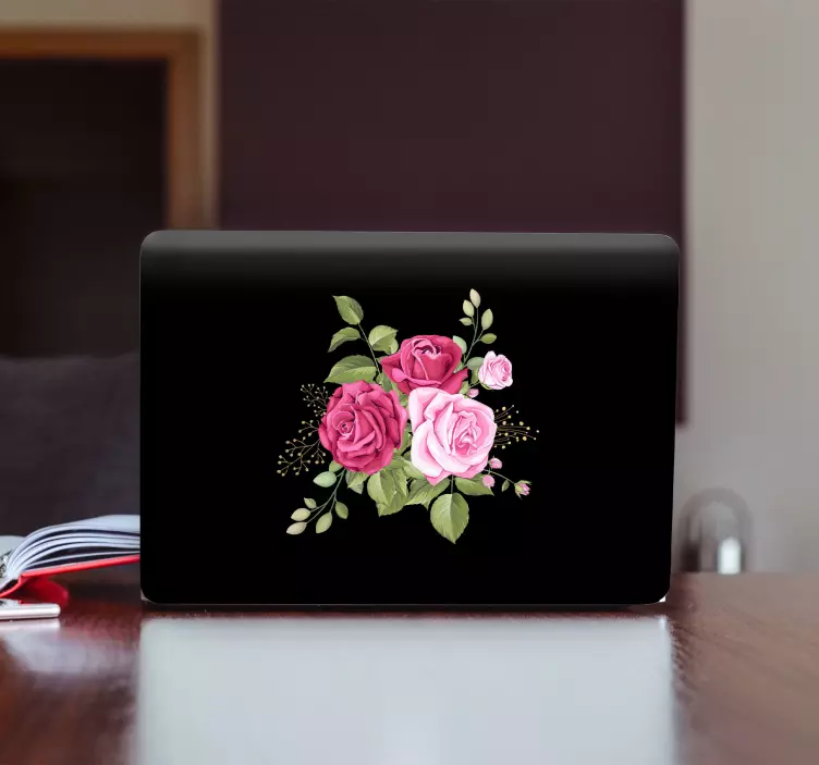 Laptop aufkleber rosenblüten komposition - TenStickers