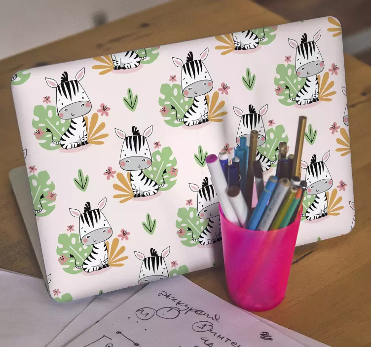 Laptop Aufkleber süße zebramuster - TenStickers