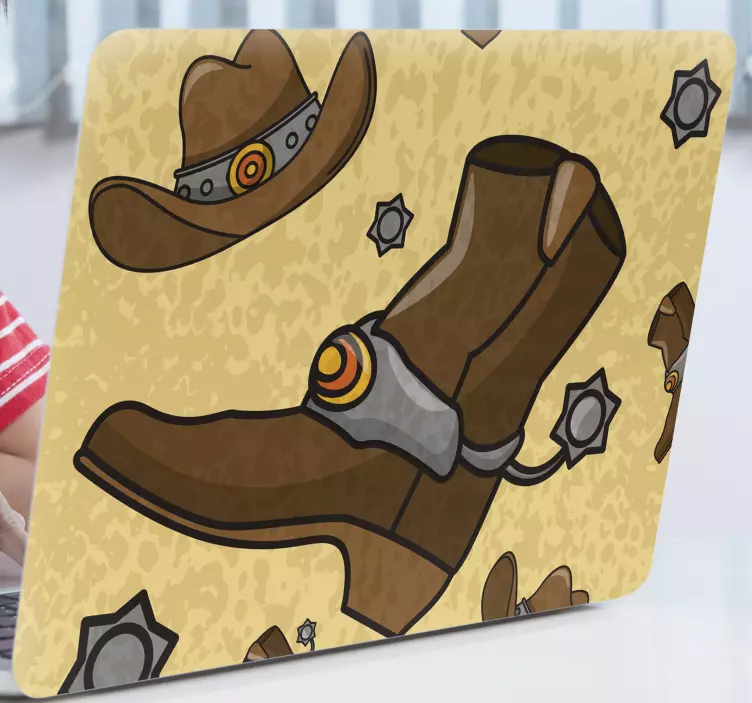 Laptop Aufkleber westernstiefel-motiv - TenStickers