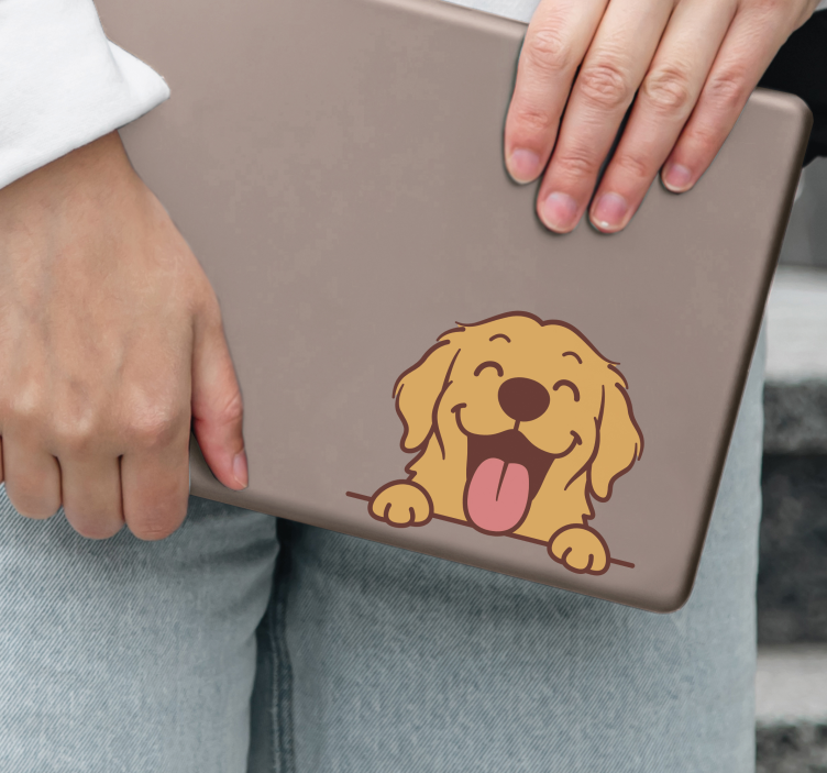 Laptop Sticker labrador mit heraushängender zunge - TenStickers