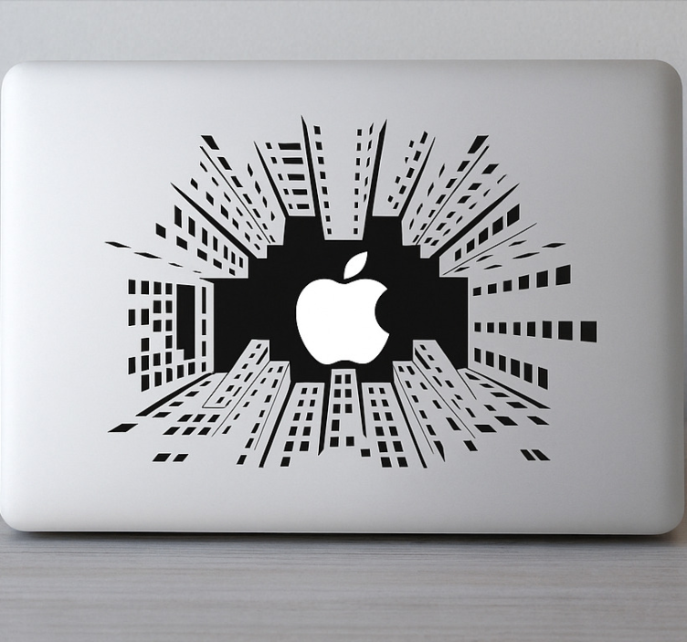 Laptop Sticker macbook wolkenkratzer - TenStickers