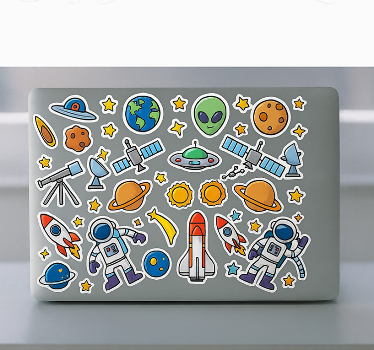 Laptop sticker set solar-system paket - TenStickers