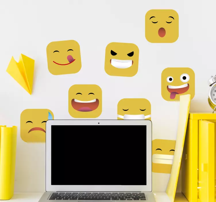 Liniensticker emoji-ausdrücke eingestellt - TenStickers