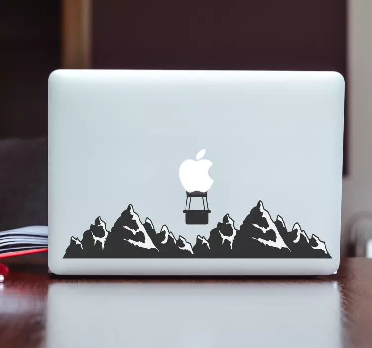 Laptop Sticker Berge Heissluftballon - TenStickers