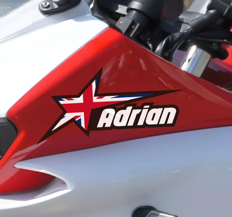 Motorrad aufkleber union jack stern - TenStickers