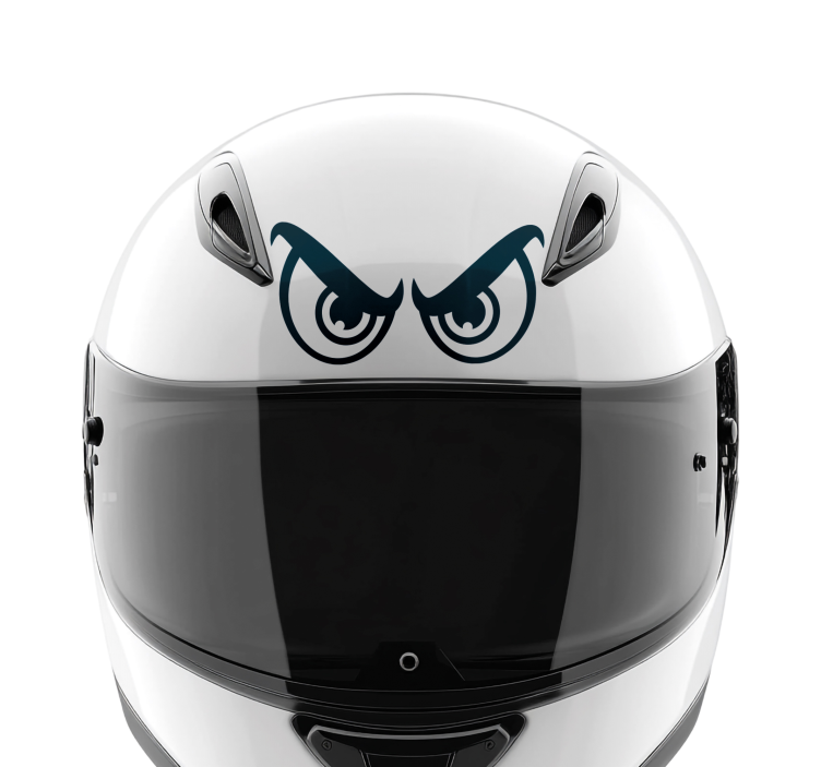 Motorrad Aufkleber wütende augen helm sticker - TenStickers