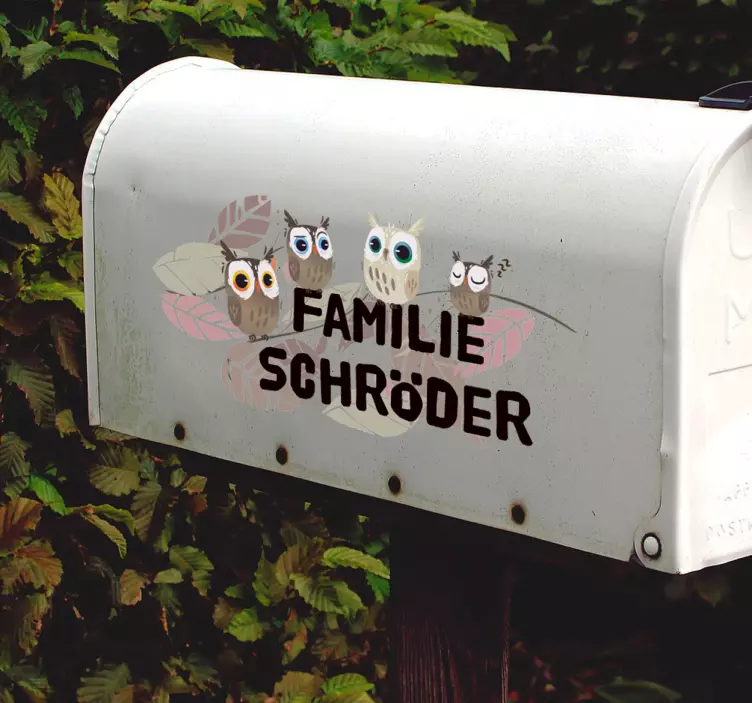 Namensschild Aufkleber Eule - TenStickers