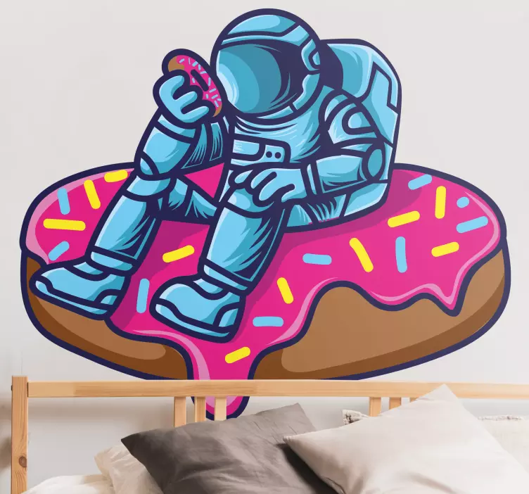 Wandtattoo weltall astronaut beim naschen - TenStickers