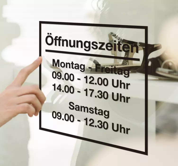 Öffnungszeiten Schaufenster Aufkleber - TenStickers