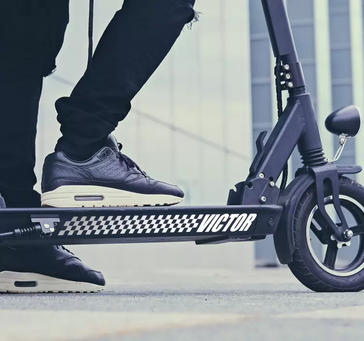 Personalisierter Namenaufkleber Flaggenrennen - TenStickers