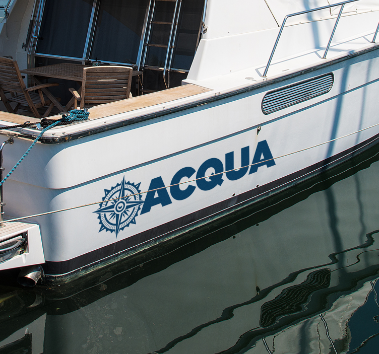 Personalisierter Aufkleber Kompassrose Boot - TenStickers