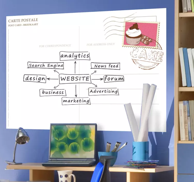 Postkarte Muffin Whiteboard Folie - TenStickers