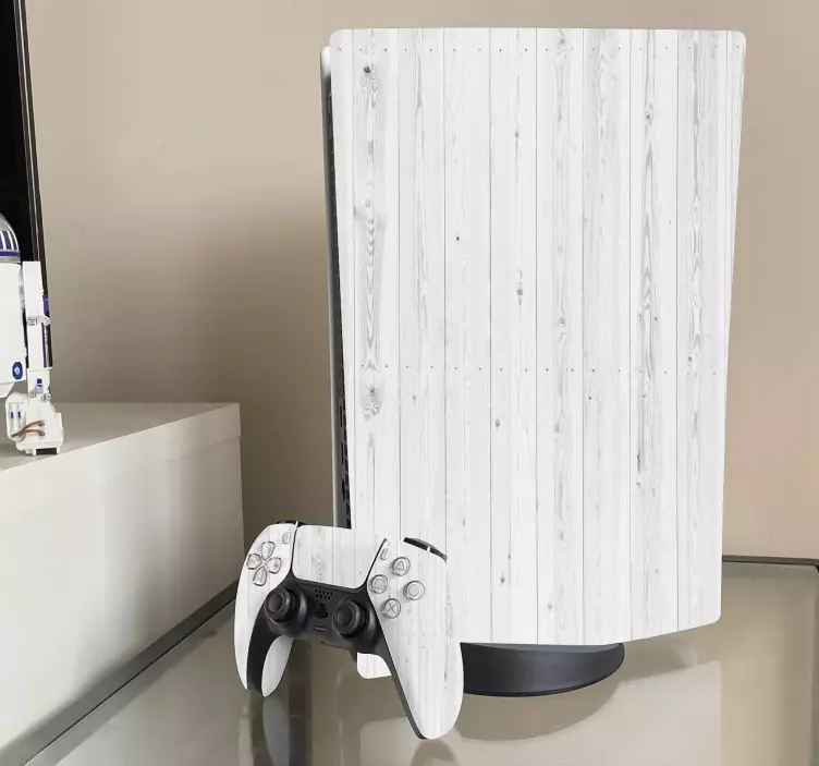 Ps5 skin mit holztextur-oberfläche - TenStickers