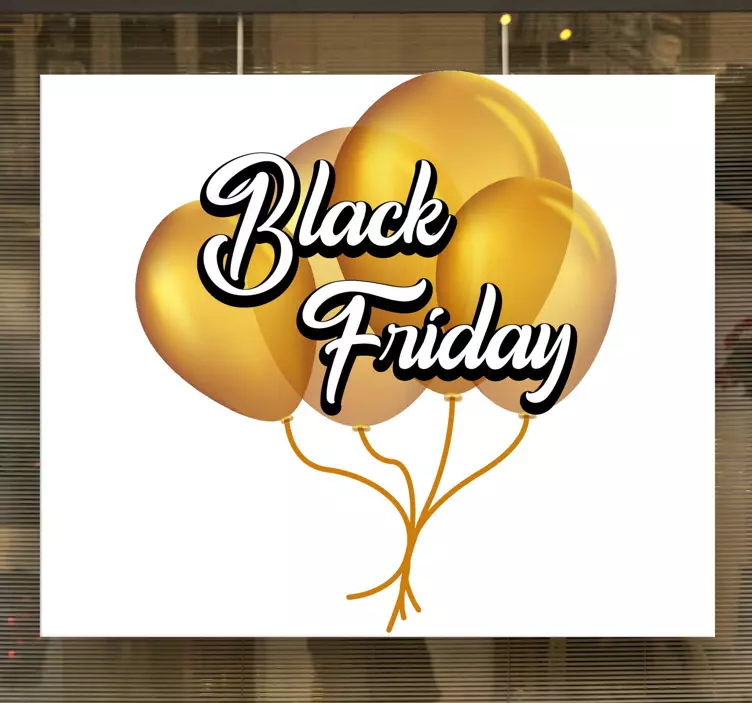Wandtattoo Black Friday goldene ballons anzeigen - TenStickers
