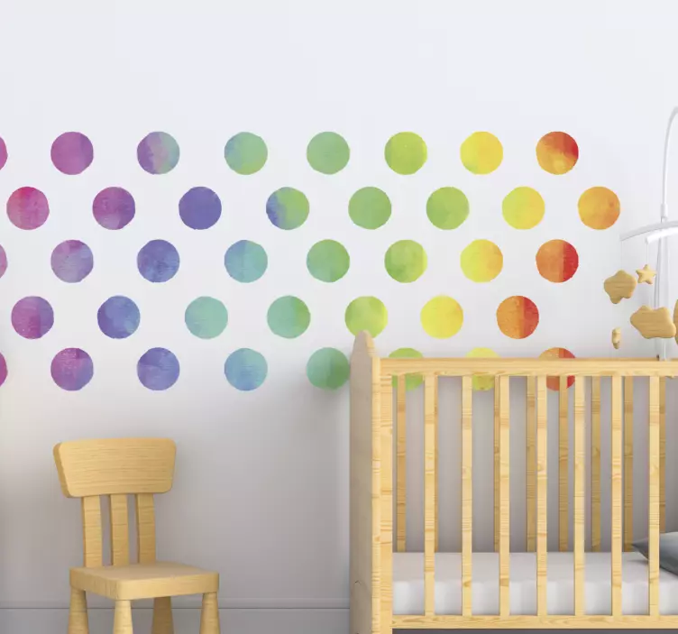 Regenbogen Punkte Wandtattoo Kinderzimmer - TenStickers