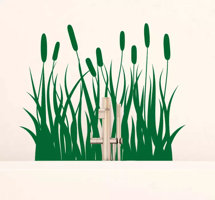 Schilf Gras einfarbiges Pflanzen Wandtattoo - TenStickers