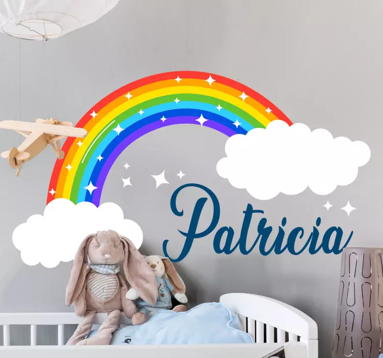 Wandtattoo Baby Personalisierter funkelnder regenbogen - TenStickers