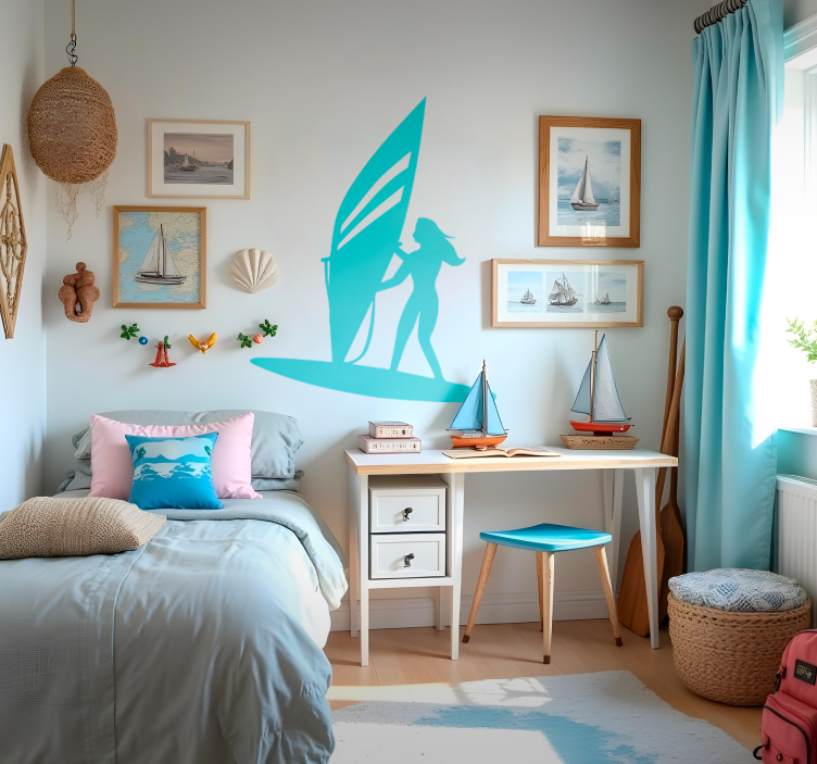 Surf Sticker segelmädchen - TenStickers