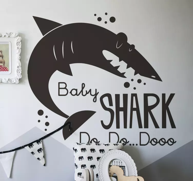 Text Aufkleber Baby shark Hai - TenStickers