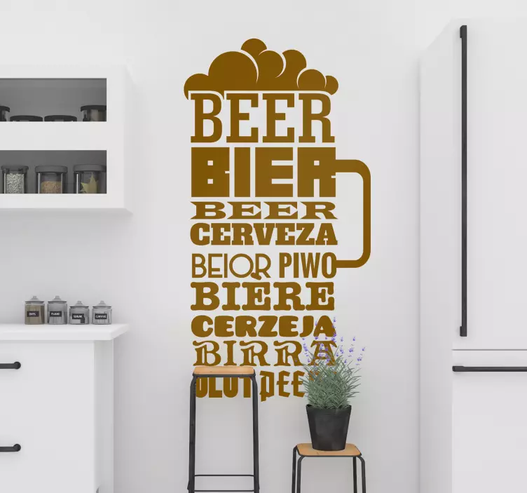 Wandtattoo Sprüche Bier in allen Sprachen - TenStickers
