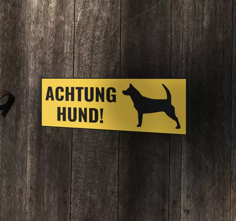 Achtung Hund Warnung kreativer Türaufkleber - TenStickers