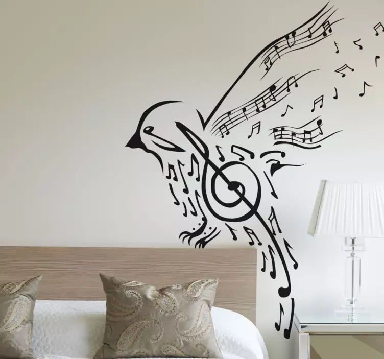 Vogel Musik Wandtattoo - TenStickers