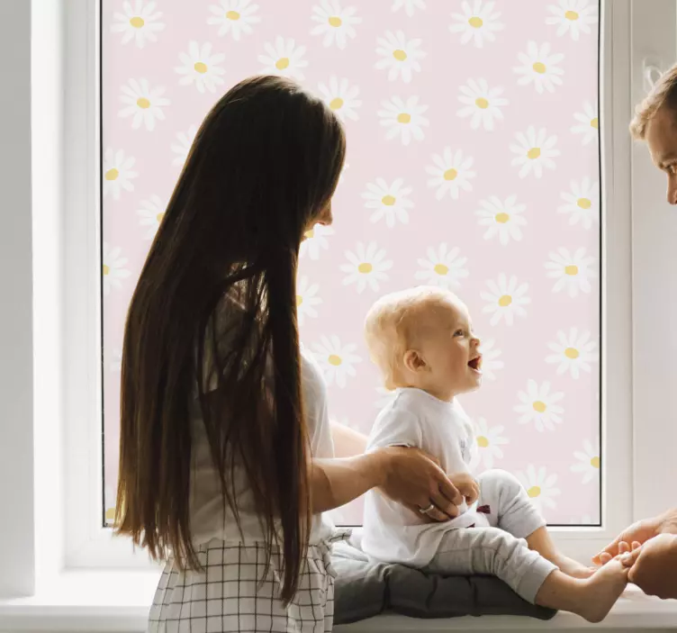 Fensteraufkleber Blume Gänseblümchen Muster - TenStickers