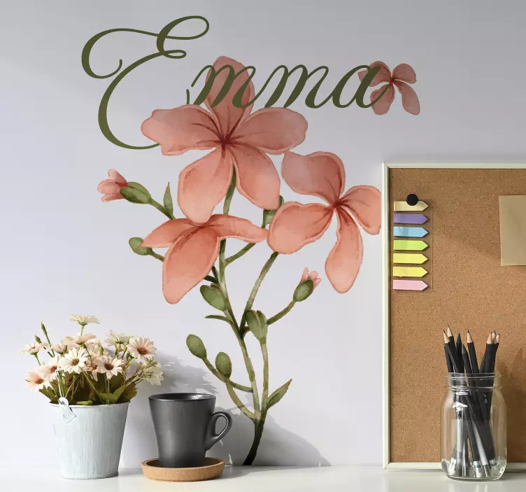 Blumen Sticker personalisiertes blumendesign - TenStickers