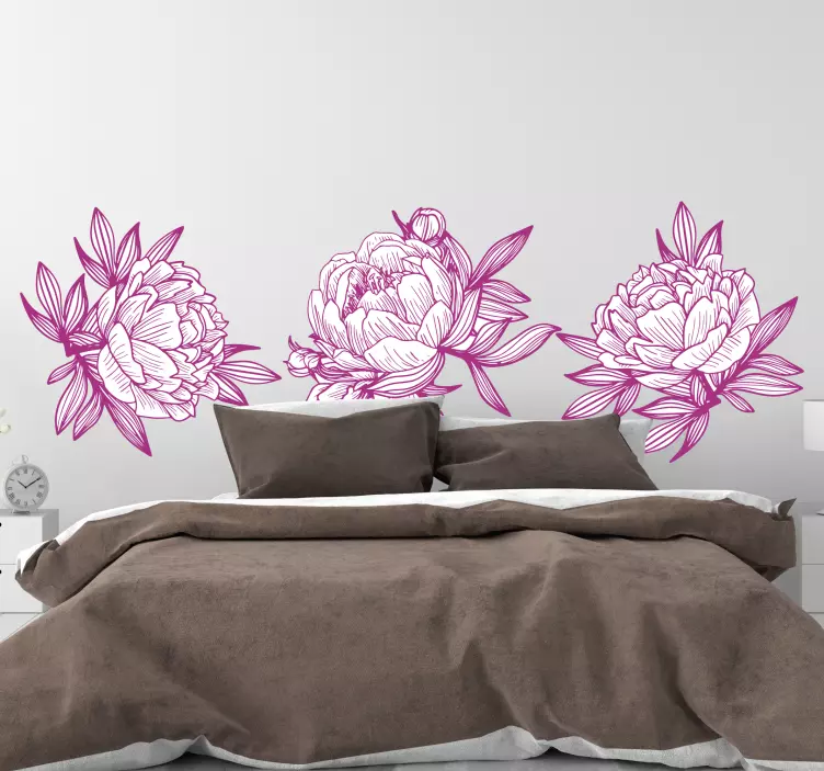 Wandtattoo Blumen elegantes blumenarrangement - TenStickers