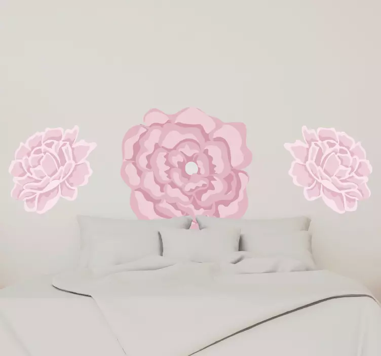 Wandtattoo Blumen rosa florale akzente - TenStickers