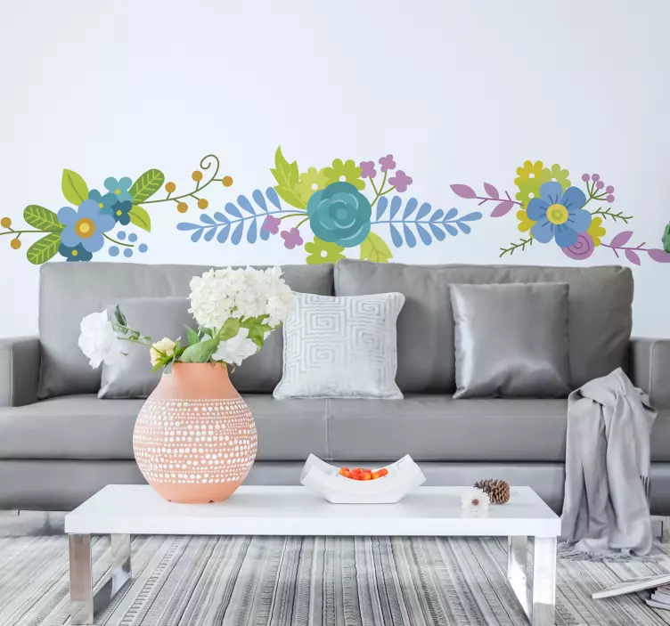 Wandtattoo bunte Blumen - TenStickers