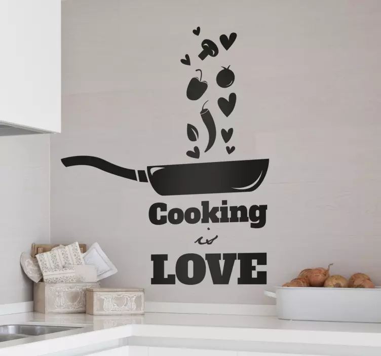 Wandtattoo Küche Cooking is Love - TenStickers