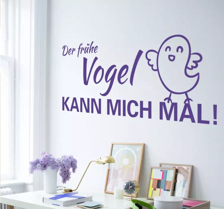 Wandtattoo Der frühe Vogel - TenStickers