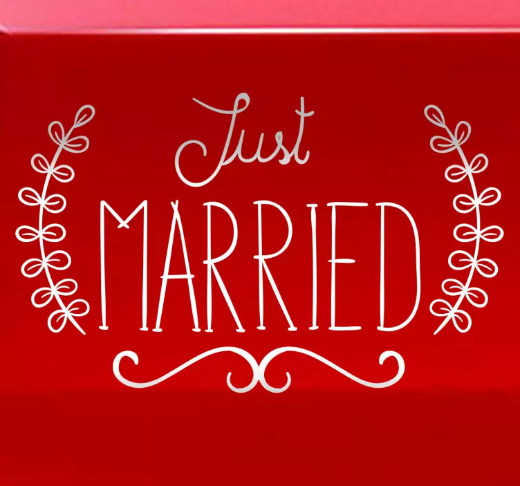 Wandtattoo elegant Just Married - TenStickers