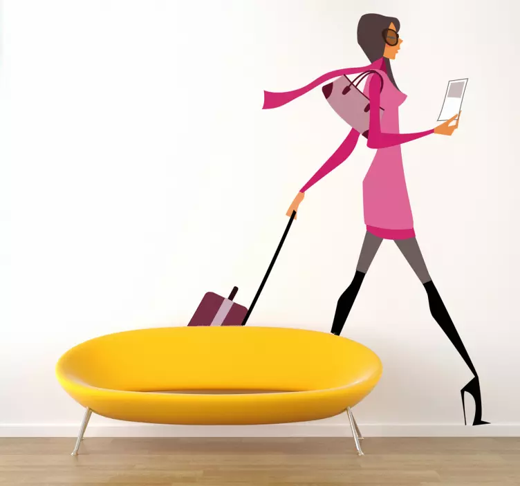 Wandtattoo Fashion-Girl auf Reisen - TenStickers