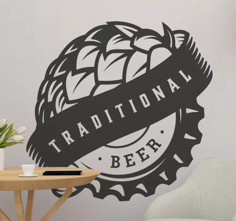 Wandtattoo gastronomie traditionelles brau-emblem - TenStickers