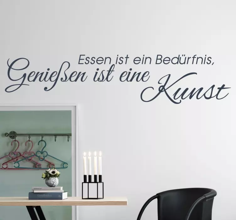 Genießen ist eine Kunst Wandtattoo Küche - TenStickers
