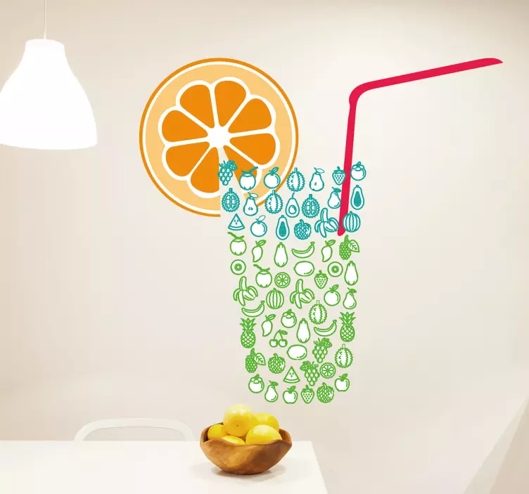 Wandsticker glas frucht orange - TenStickers