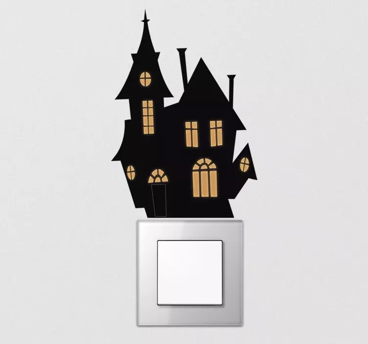 Wandtattoo Halloween Lichtschalter Geisterhaus - TenStickers