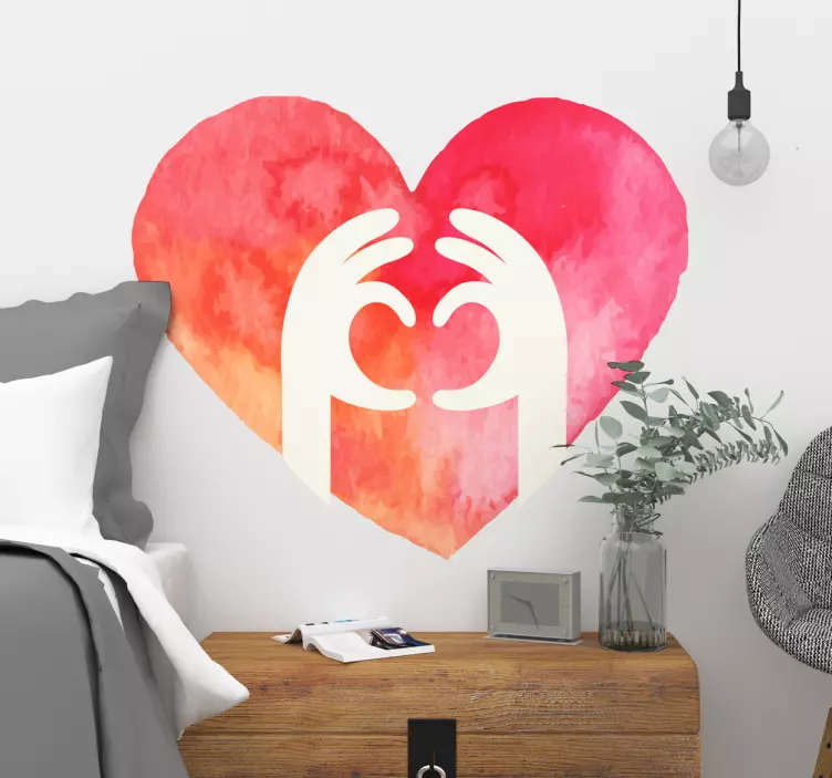 Wandtattoo Herz mit Händen - TenStickers