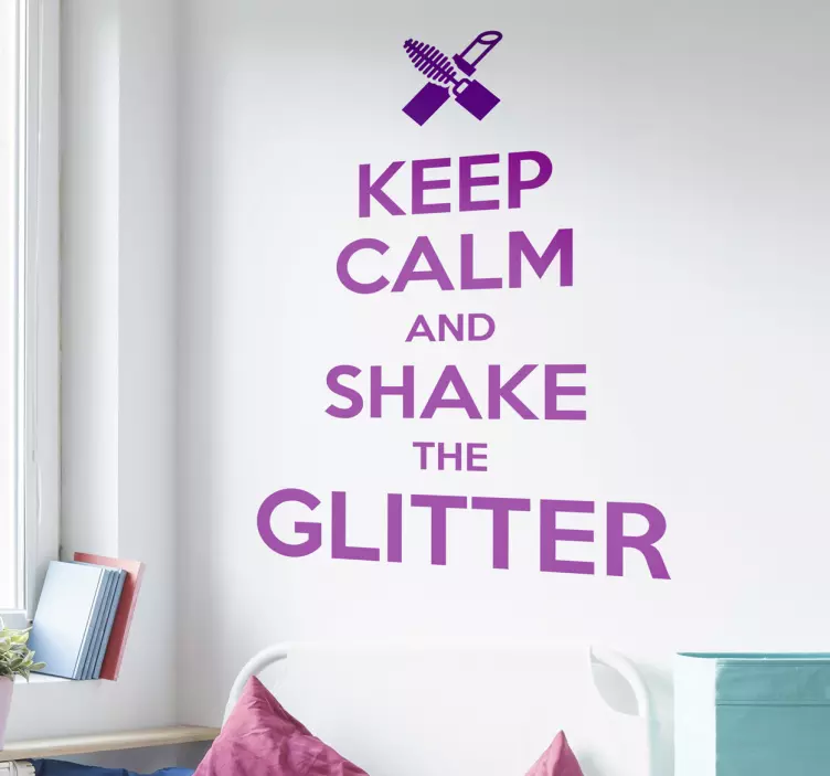 Wandtattoo Keep Calm Glitter - TenStickers
